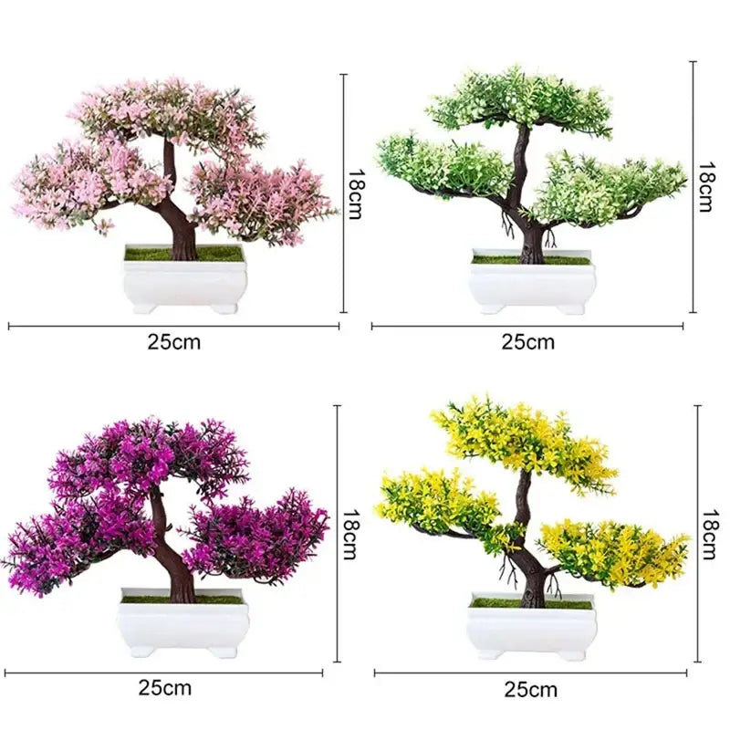 Mini Bonsai Artificial em Vasos Brancos para Decoração Elegante Compre agora Ricaly