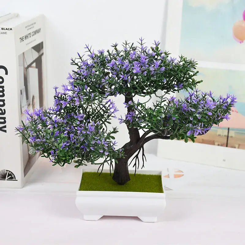 Mini Bonsai Artificial em Vasos Brancos para Decoração Elegante Compre agora Ricaly