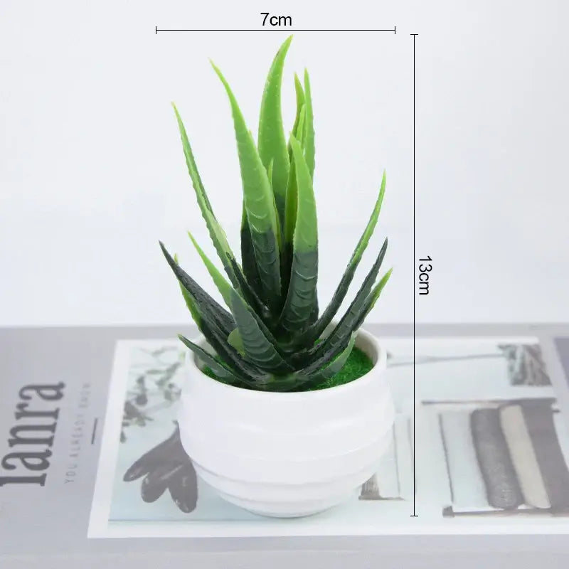 Mini Bonsai Artificial em Vasos Brancos para Decoração Elegante Compre agora Ricaly