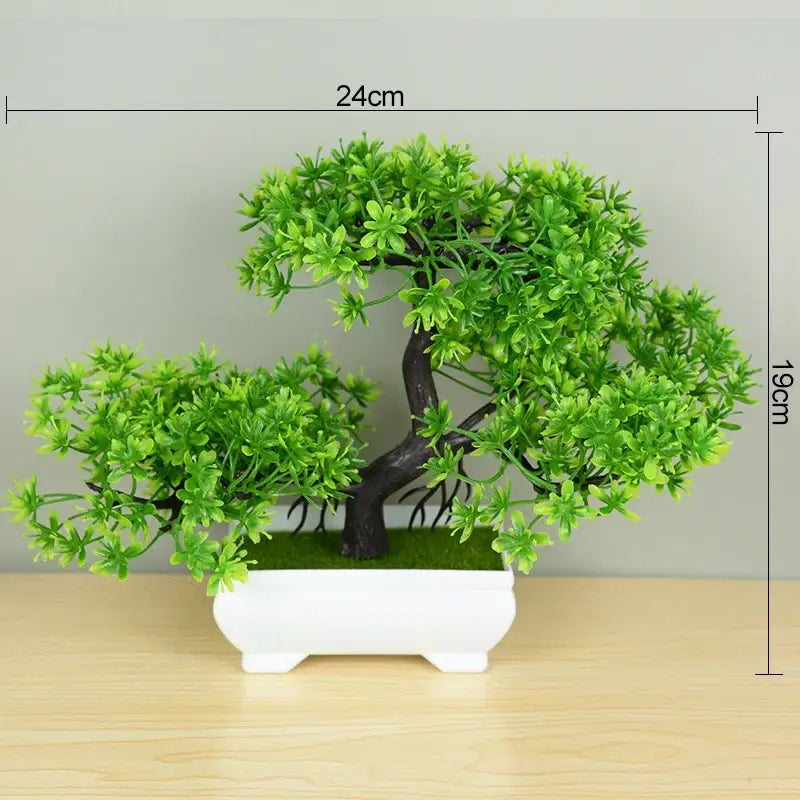 Mini Bonsai Artificial em Vasos Brancos para Decoração Elegante Compre agora Ricaly