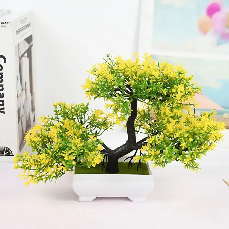Mini Bonsai Artificial em Vasos Brancos para Decoração Elegante Compre agora Ricaly