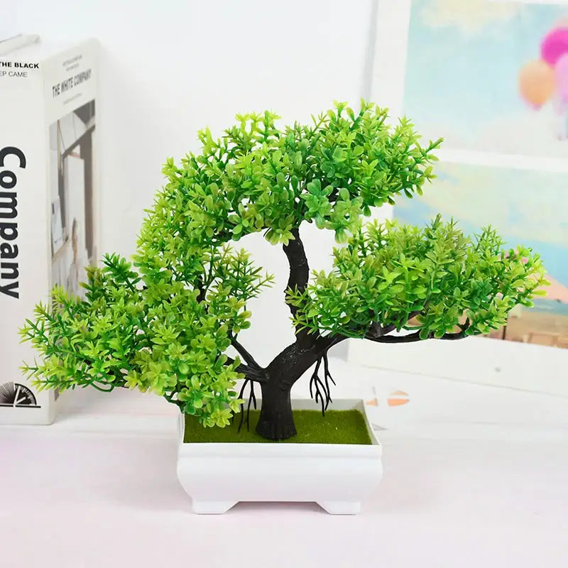 Mini Bonsai Artificial em Vasos Brancos para Decoração Elegante Compre agora Ricaly