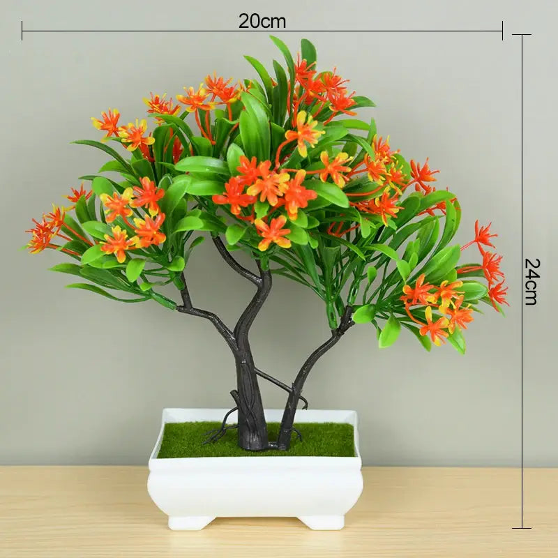 Mini Bonsai Artificial em Vasos Brancos para Decoração Elegante Compre agora Ricaly