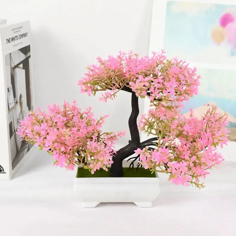 Mini Bonsai Artificial em Vasos Brancos para Decoração Elegante Compre agora Ricaly