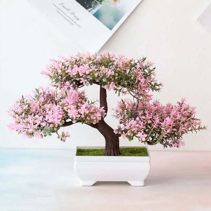 Mini Bonsai Artificial em Vasos Brancos para Decoração Elegante Compre agora Ricaly