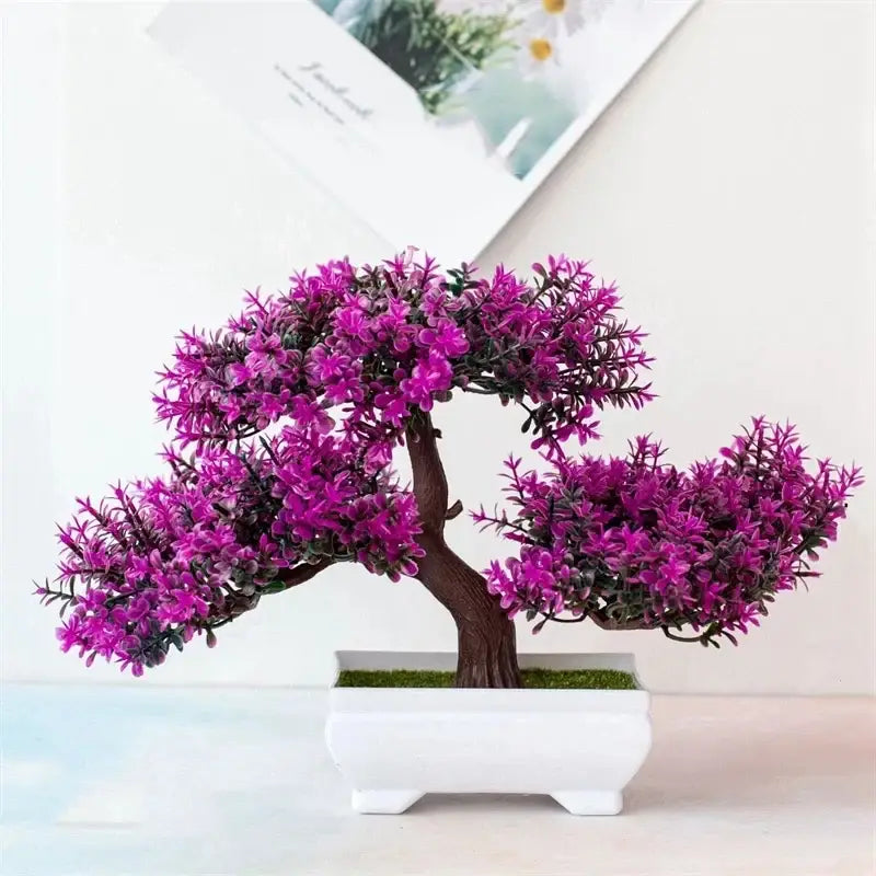 Mini Bonsai Artificial em Vasos Brancos para Decoração Elegante Compre agora Ricaly