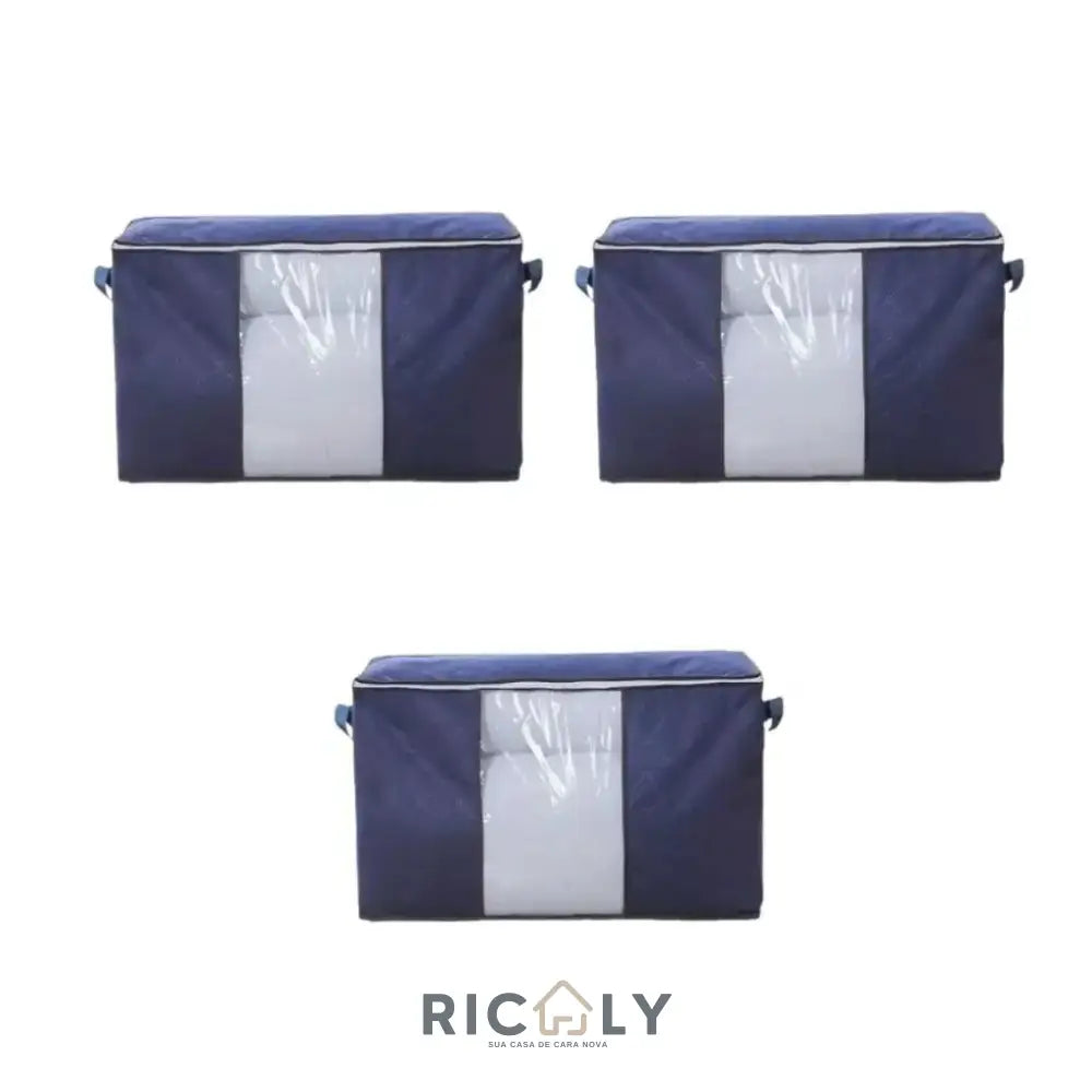 Organizador de Closet em TNT - Ricaly Kit 3 Pecas Azul