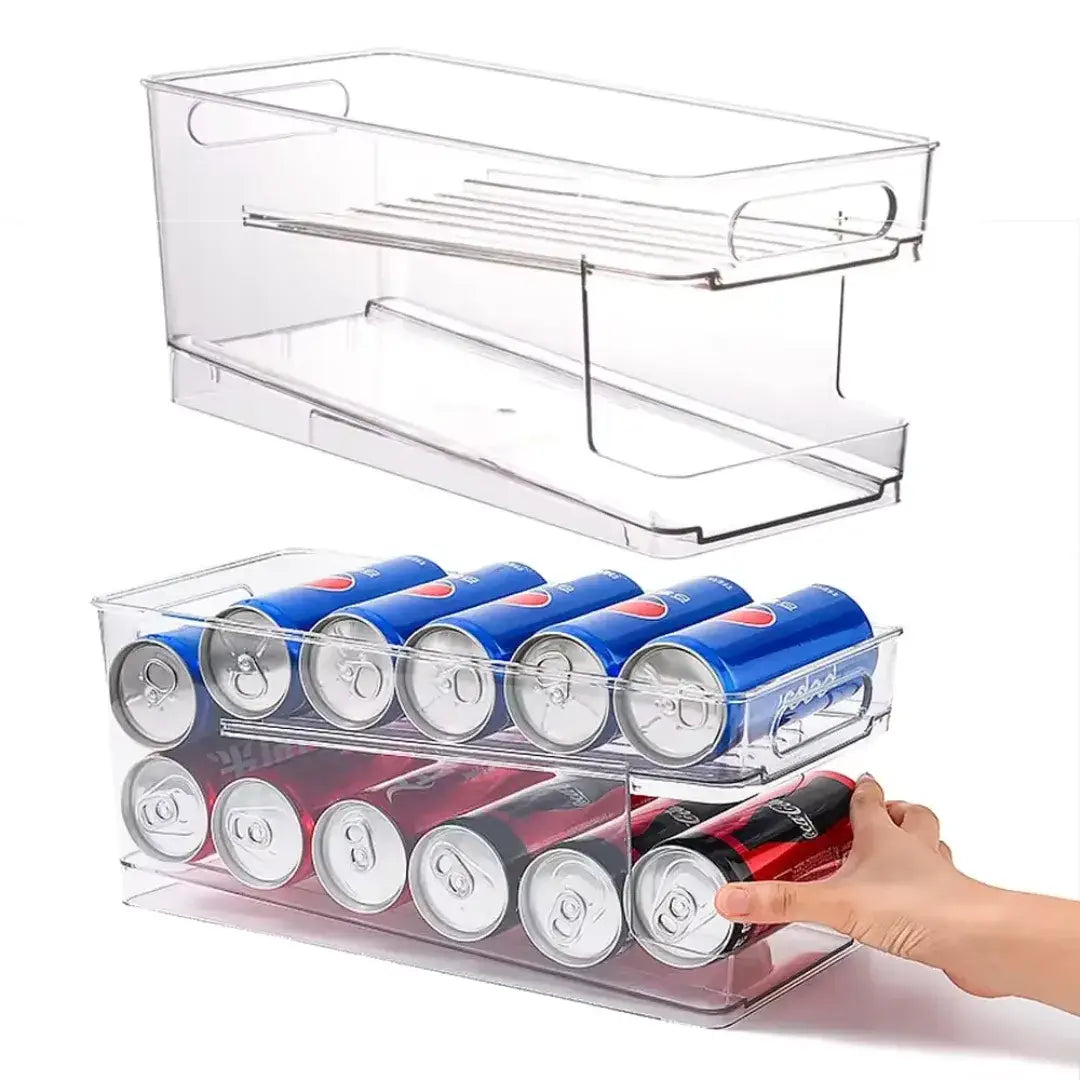 Organizador de latas de soda de plástico transparente para geladeira Ricaly