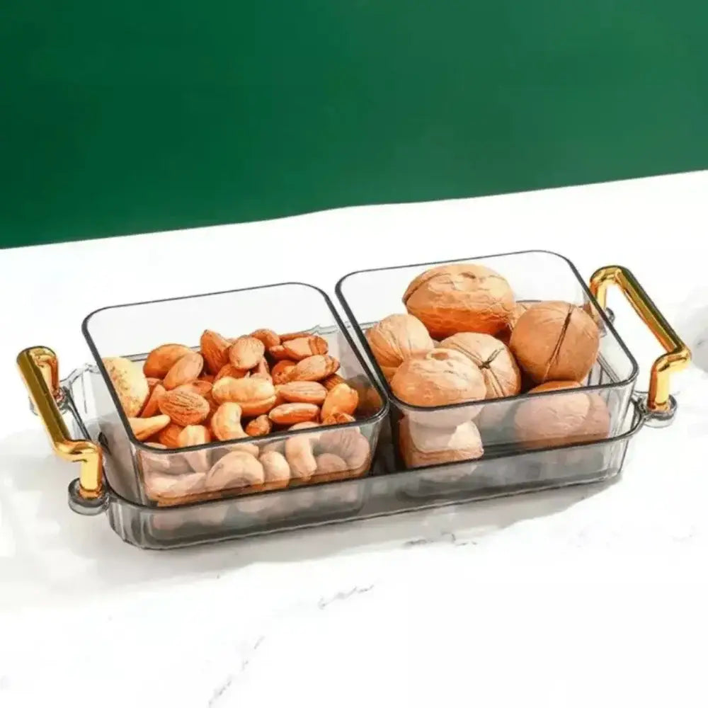 Tray de dois compartimentos para castanhas no produto Potes Organizadores Ricaly