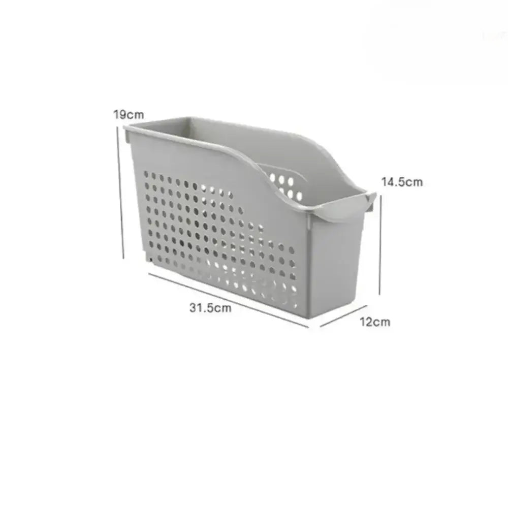 Cesto de armazenamento plástico cinza com dimensões para Organizador Ricaly Branco 20x27cm