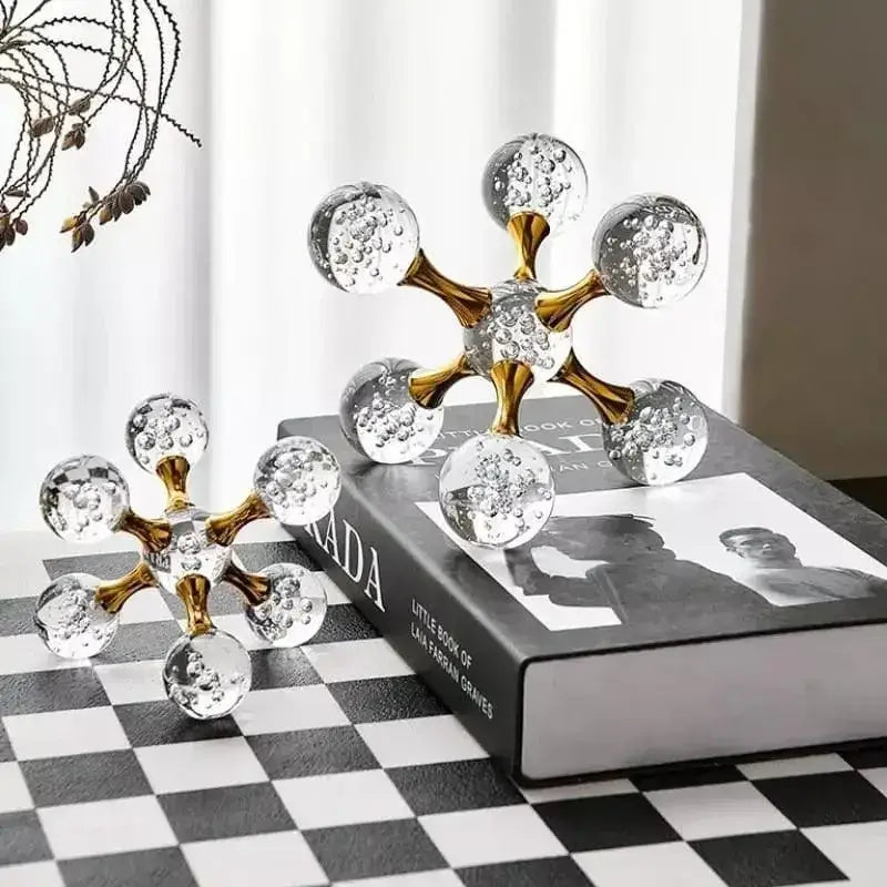 Escultura Molecular de Vidro e Metal em Design Elegante Compre agora Ricaly