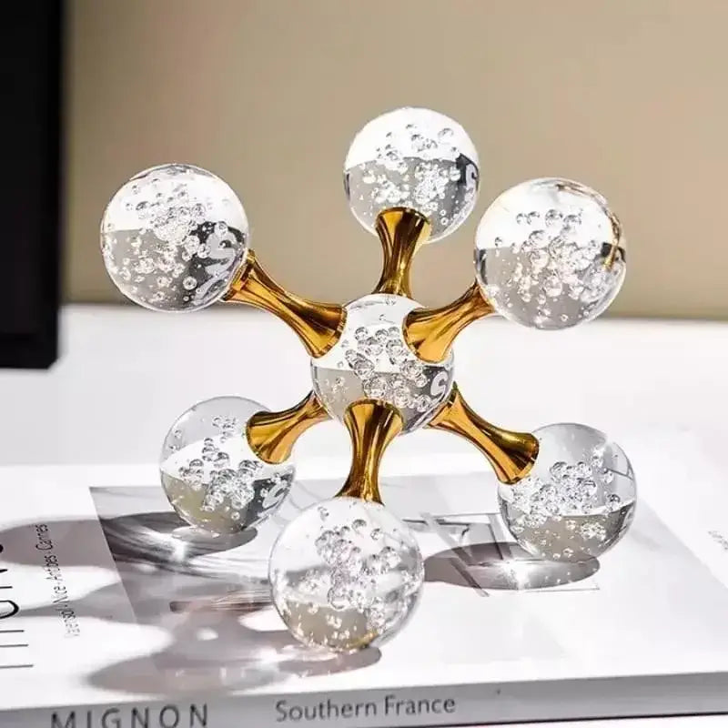Escultura Molecular de Vidro e Metal em Design Elegante Compre agora Ricaly
