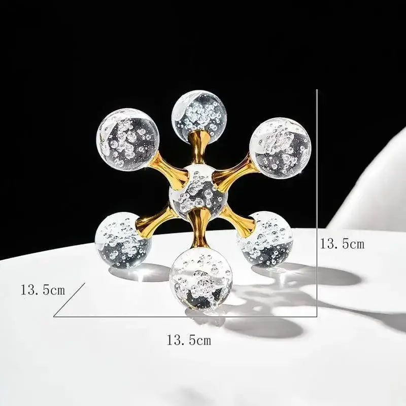 Escultura Molecular de Vidro e Metal em Design Elegante Compre agora Ricaly
