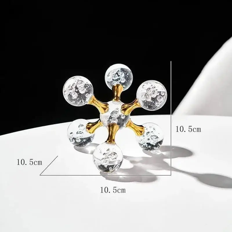 Escultura Molecular de Vidro e Metal em Design Elegante Compre agora Ricaly