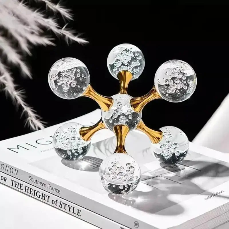 Escultura Molecular de Vidro e Metal em Design Elegante Compre agora Ricaly
