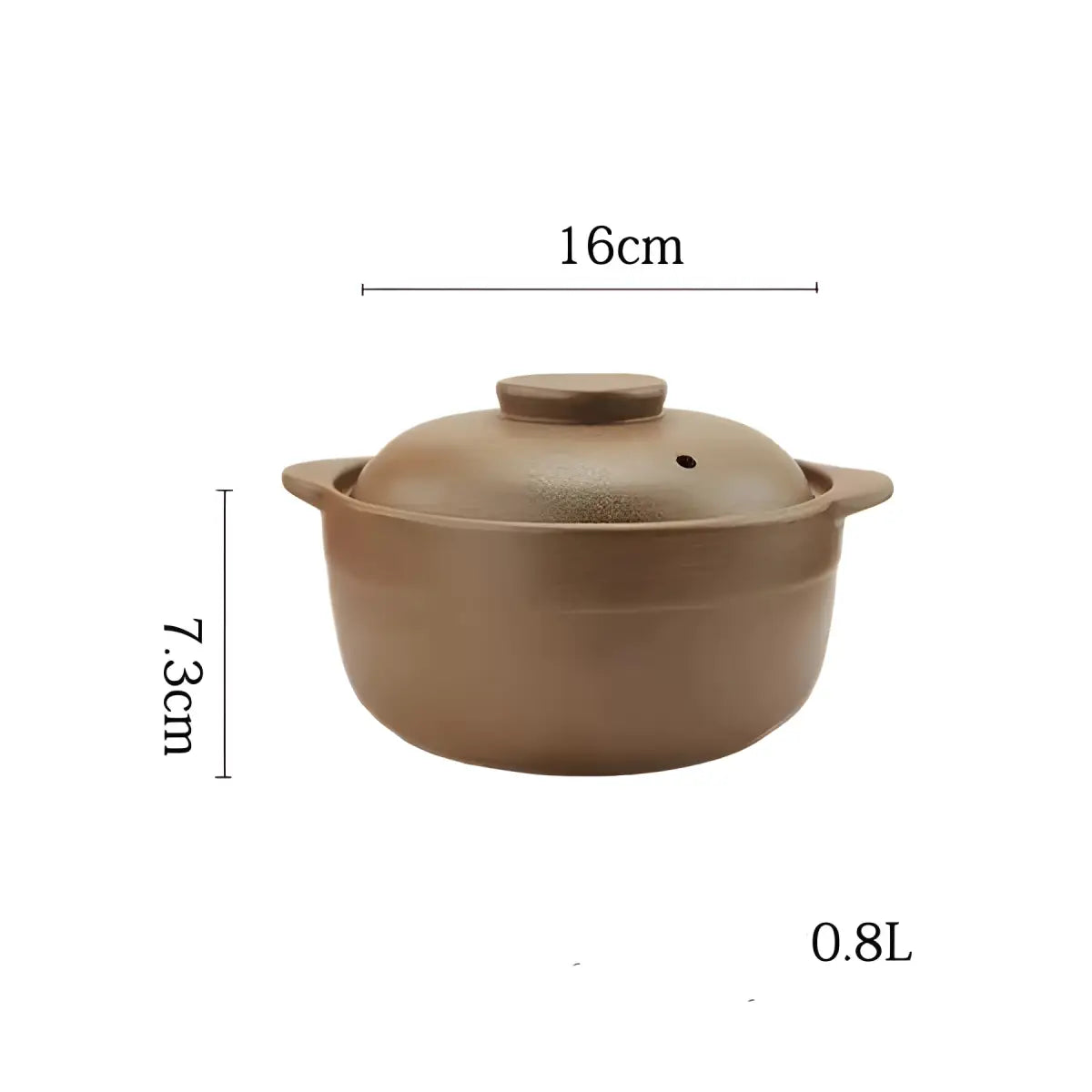 Panela Assados Barro Artesanal 0.8L com tampa estilo Cerâmica Marrom tradicional