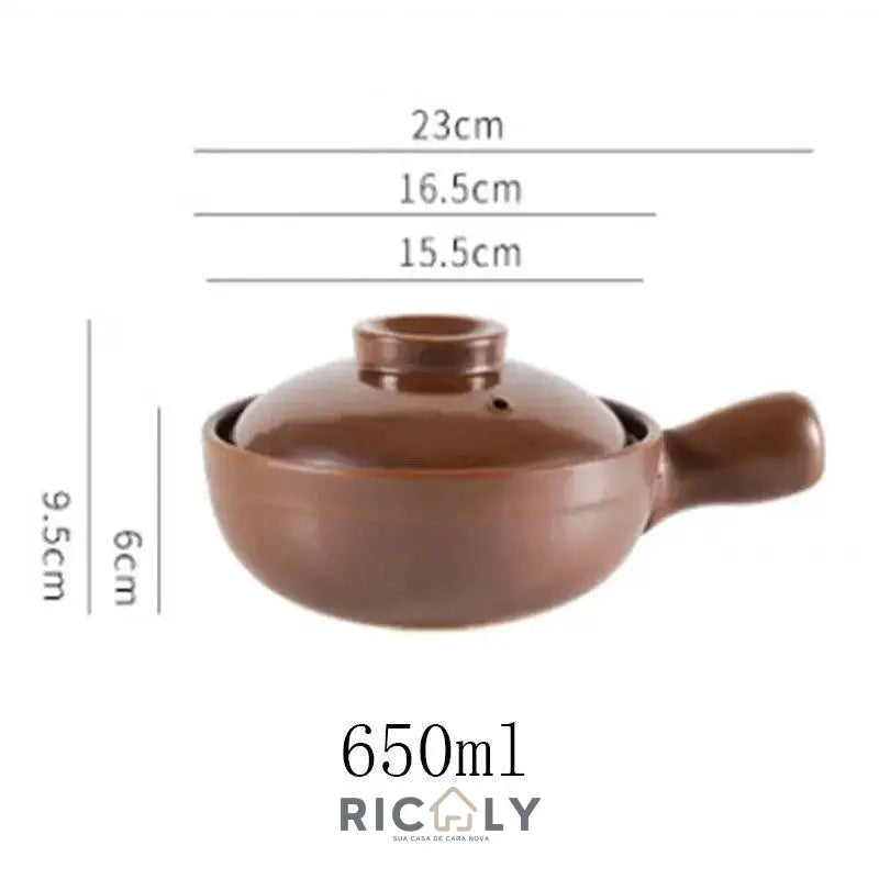 Panela de Cerâmica Ricaly – Sustentabilidade e Sabor Autêntico na Cozinha Mod. 02 - 650ML