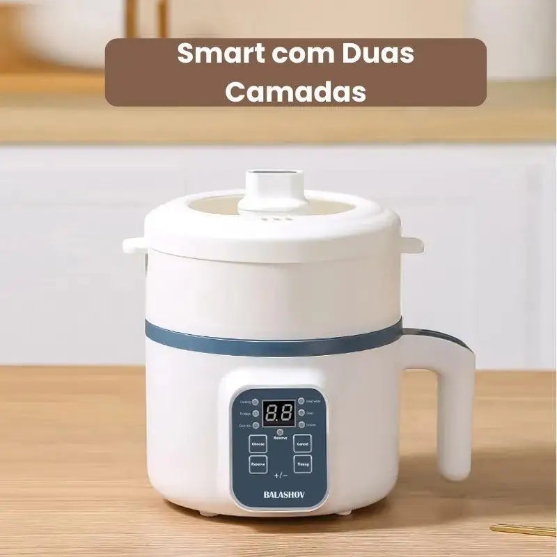 Panela Elétrica Multifuncional 1.8L Ricaly: Potência de 600W Smart com Duas Camadas 1.8 Litros