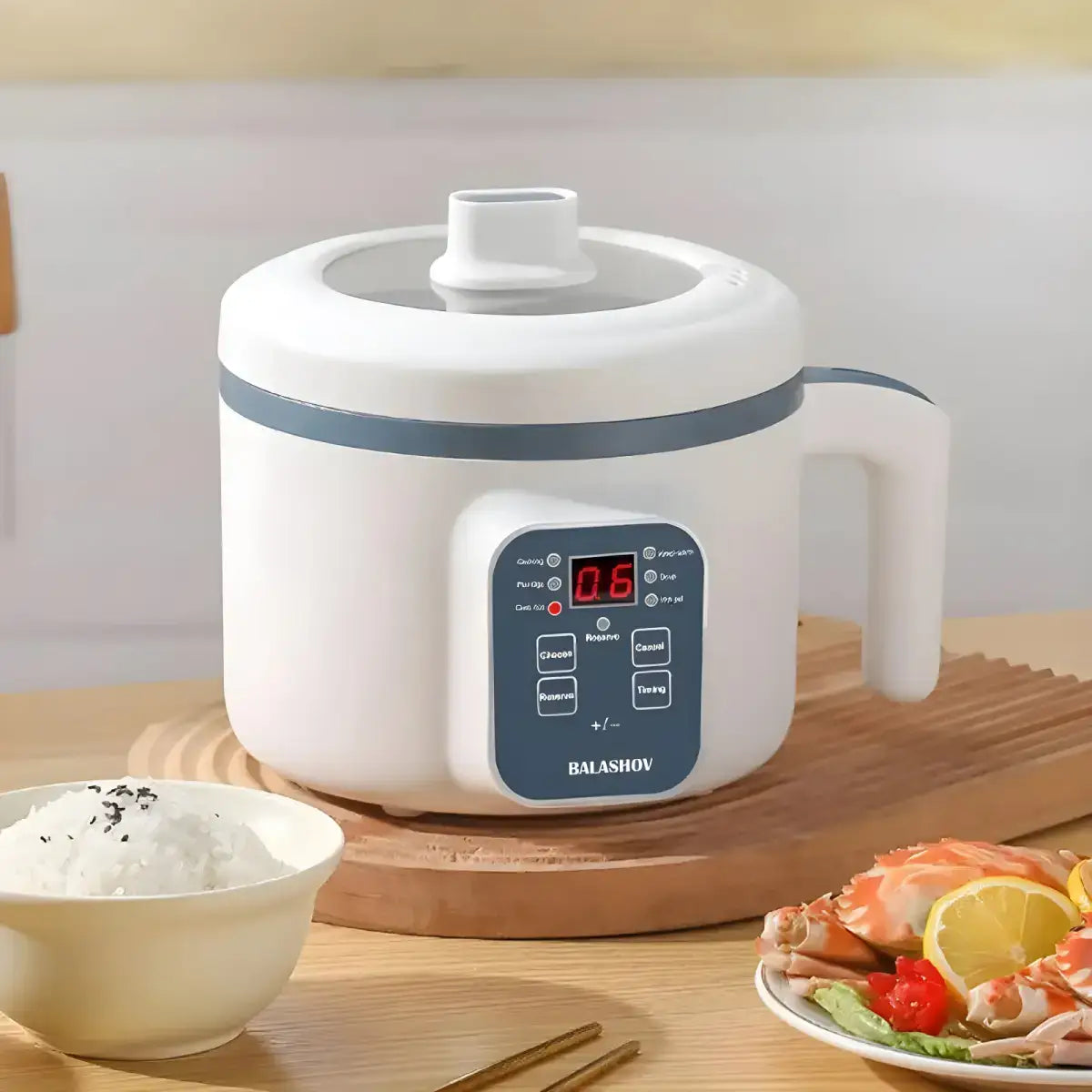 Potente Panela Elétrica 1.8L Ricaly | 600W Multifuncional branco elétrico pote Mais Vendidos Compre