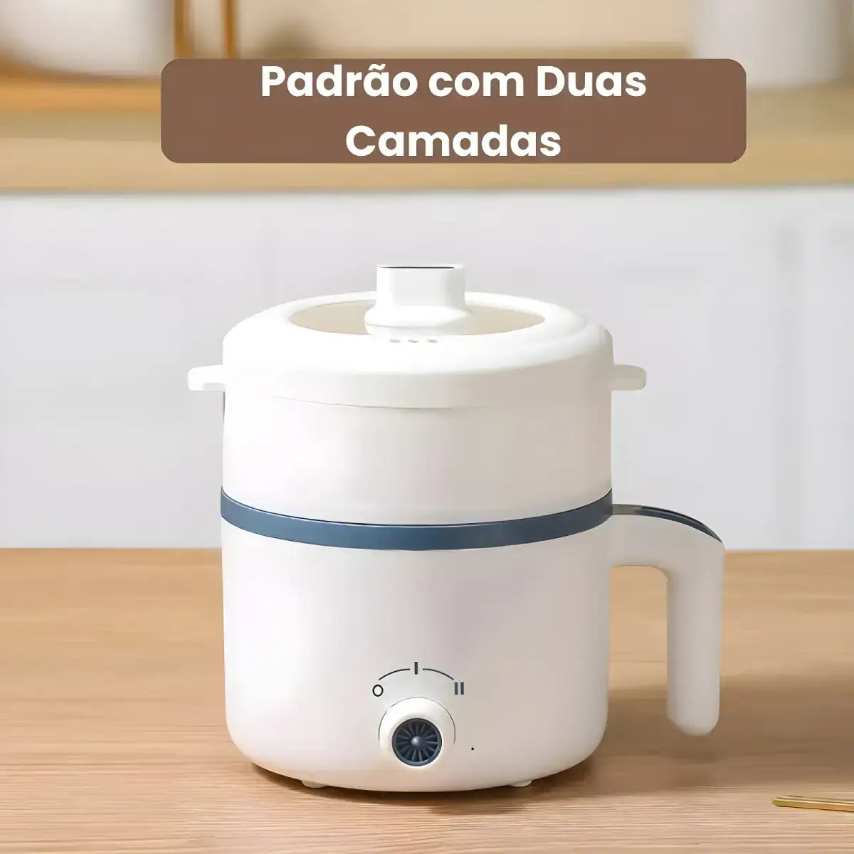 Potente Panela Elétrica 1.8L Ricaly | 600W Multifuncional branco de dois níveis elétrico Mais Vendidos Compre