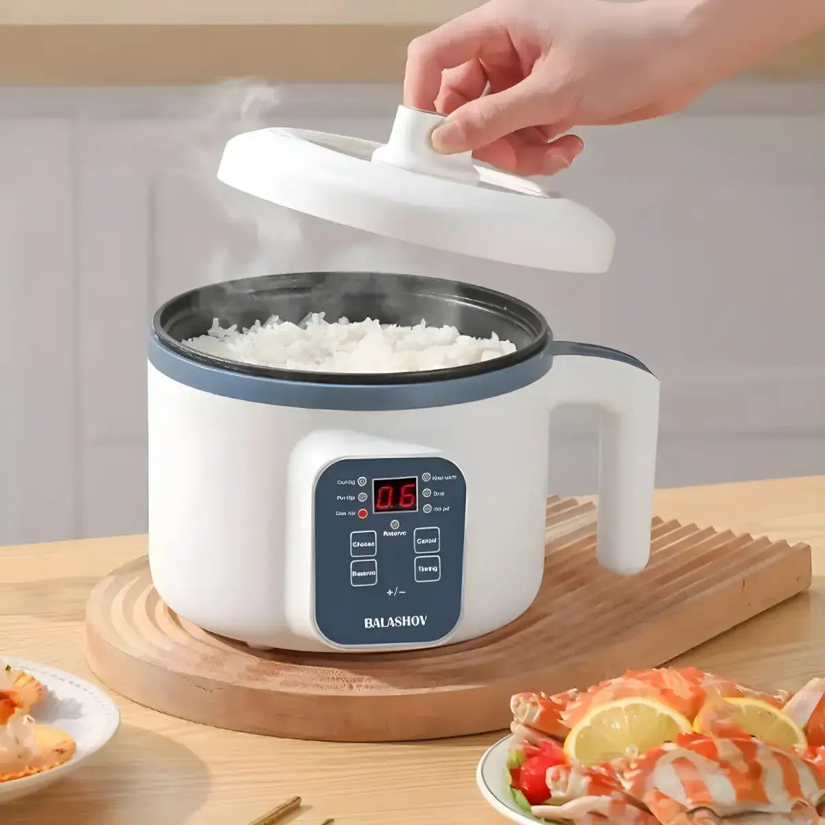 Potente Panela Elétrica 1.8L Ricaly | 600W Multifuncional branco elétrico fogão Mais Vendidos Compre