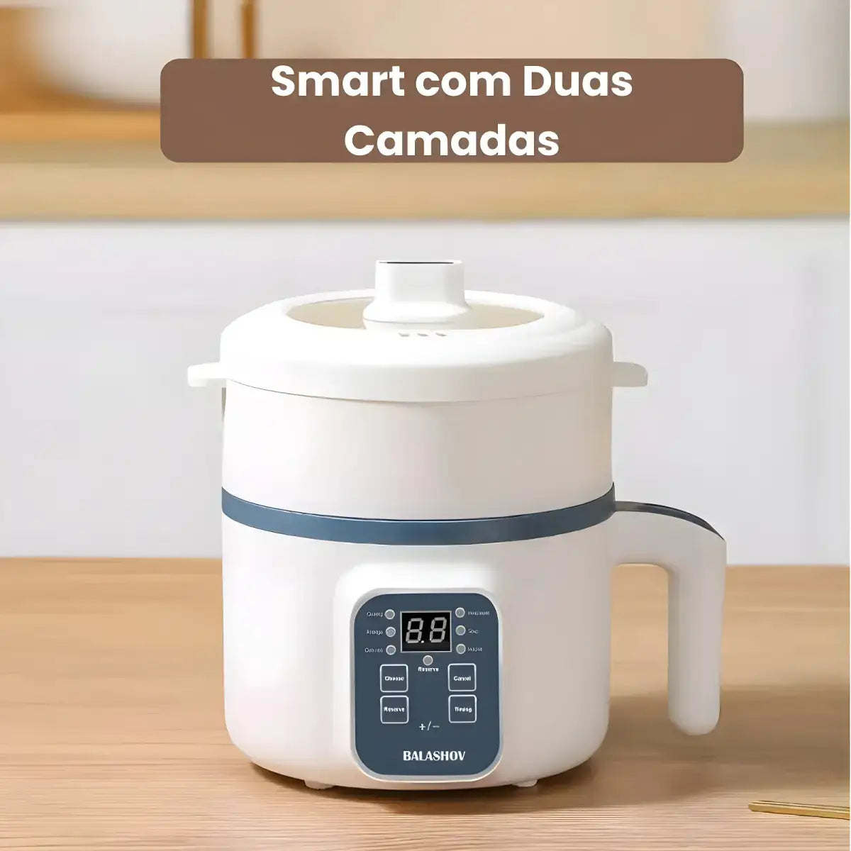 Potente Panela Elétrica 1.8L Ricaly | 600W Multifuncional branco elétrico de camada dupla Mais Vendidos Compre