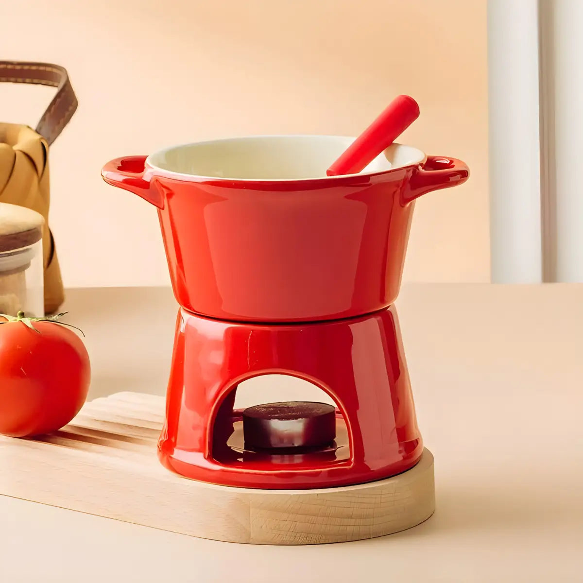 Panela de Fondue Vermelha Ricaly | Frete Grátis Hoje vermelho cerâmica fondue Cozinha & Gastronomia Compre