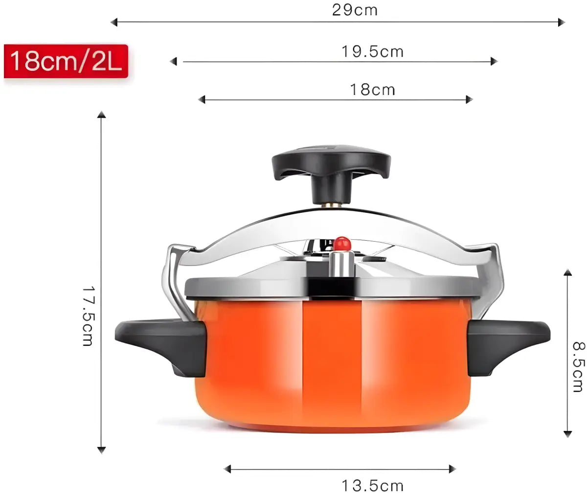 Panela de Pressão Mini Ricaly | 2 Litros à Prova Explosão laranja pressão fogão Cozinha & Gastronomia Compre