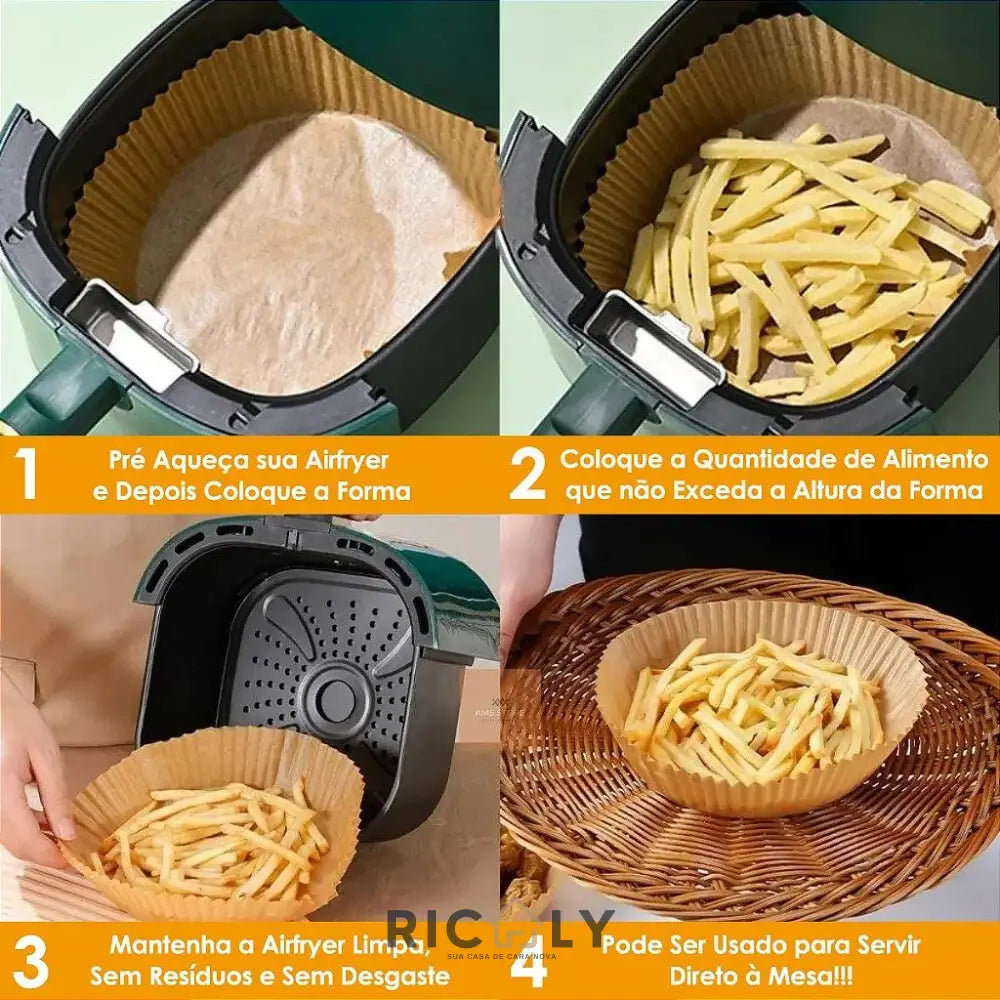 Paper Liner Airfryer Carpet Non-stick Shape 50 Units Disposable