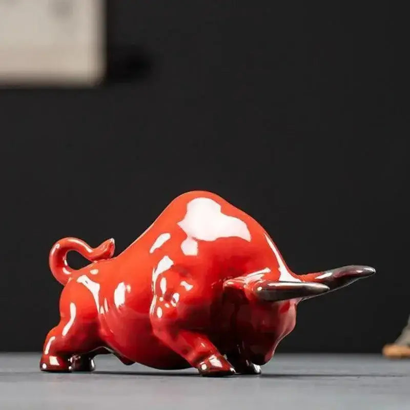 Figurinas de Touro Cerâmico Ricaly para Decoração Criativa Compre