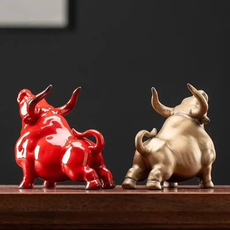 Figurinas de Touro Cerâmico Ricaly para Decoração Criativa Compre