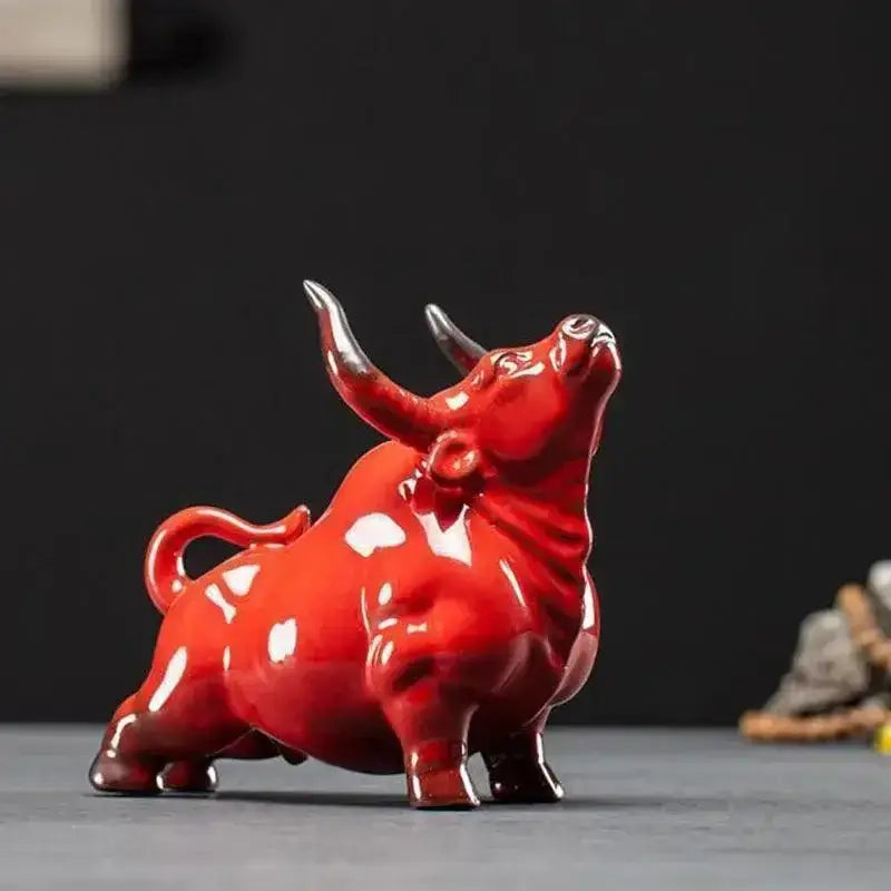 Figurinas de Touro Cerâmico Ricaly para Decoração Criativa Compre
