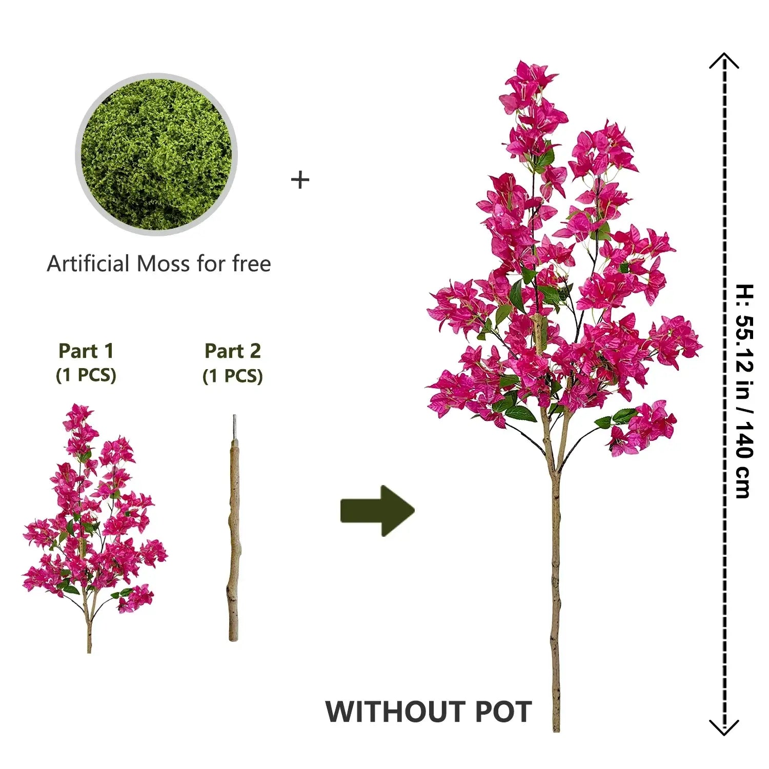 Planta Bougainvillea Rosa Ameixa Vermelha Artificial Compre agora Ricaly