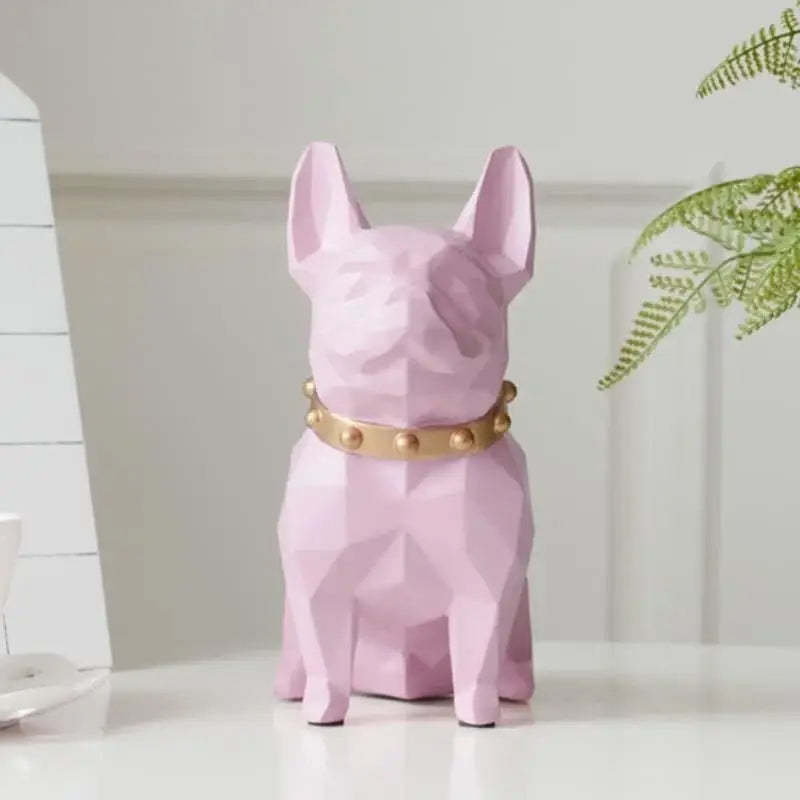 Porquinho Geométrico Preto Buldogue Francês para Decoração Ricaly Compre