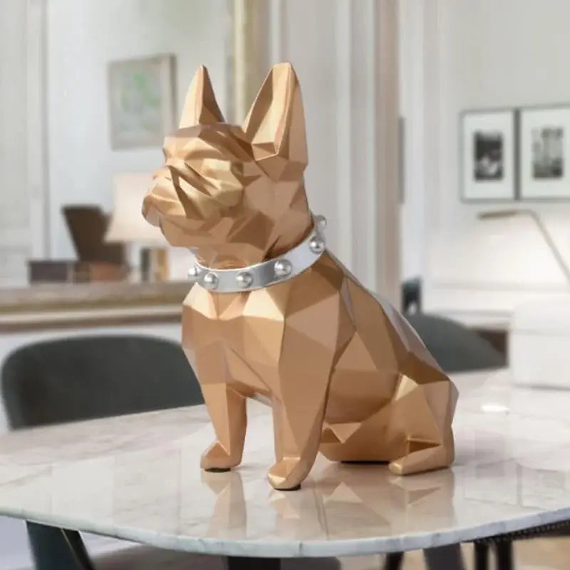 Porquinho Geométrico Preto Buldogue Francês para Decoração Ricaly Compre