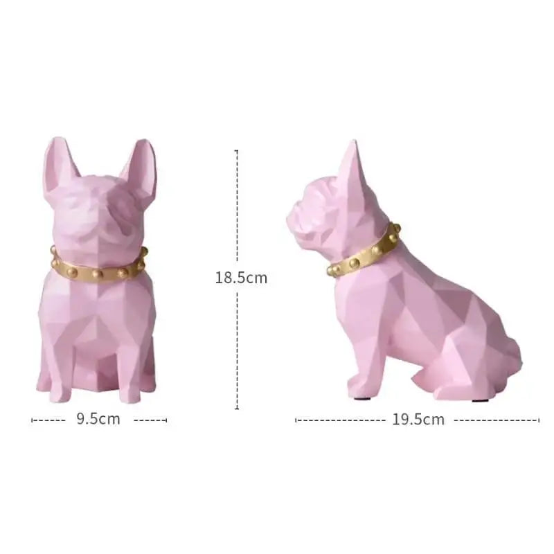 Porquinho Geométrico Preto Buldogue Francês para Decoração Ricaly Compre