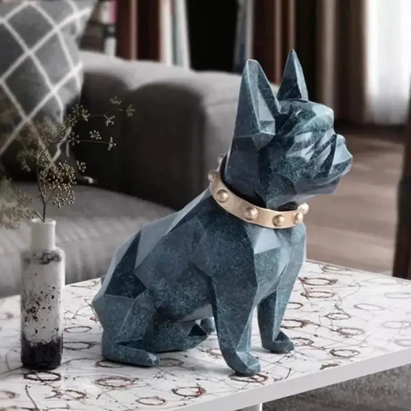 Porquinho Geométrico Preto Buldogue Francês para Decoração Ricaly Compre