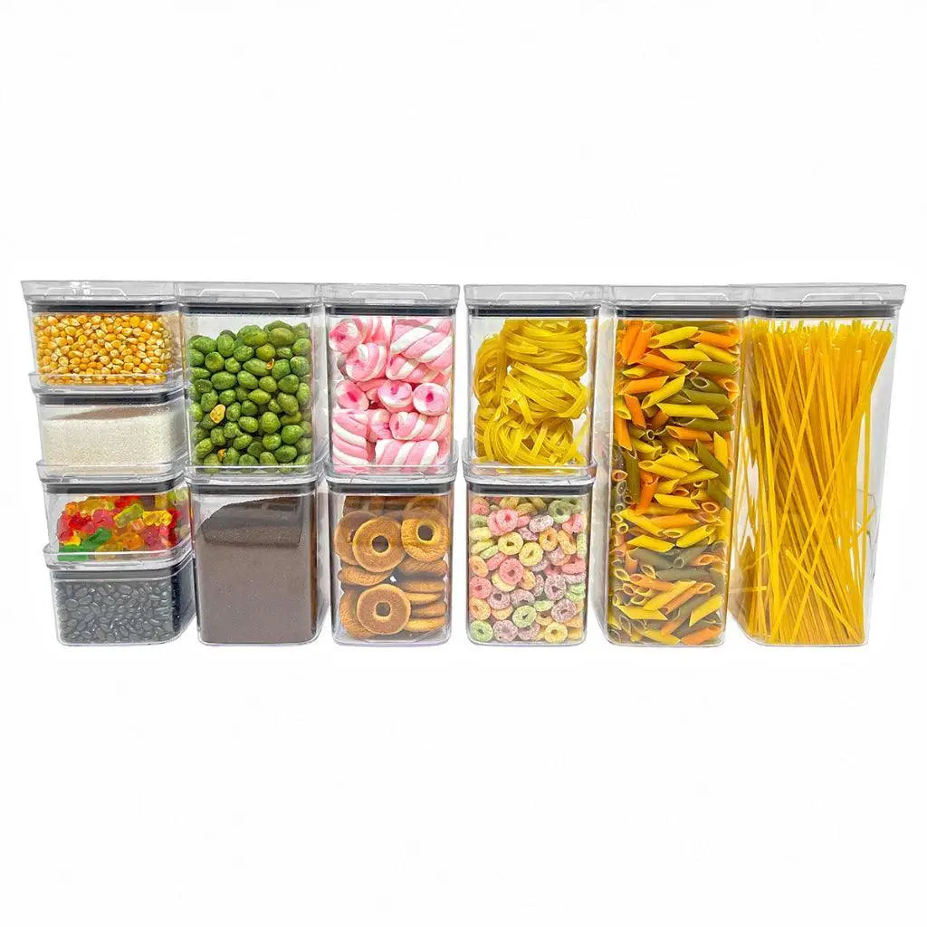 Potes Herméticos Empilháveis Ricaly | Kit 10 Peças Premium hermético alimentos armazenamento Cozinha & Gastronomia
