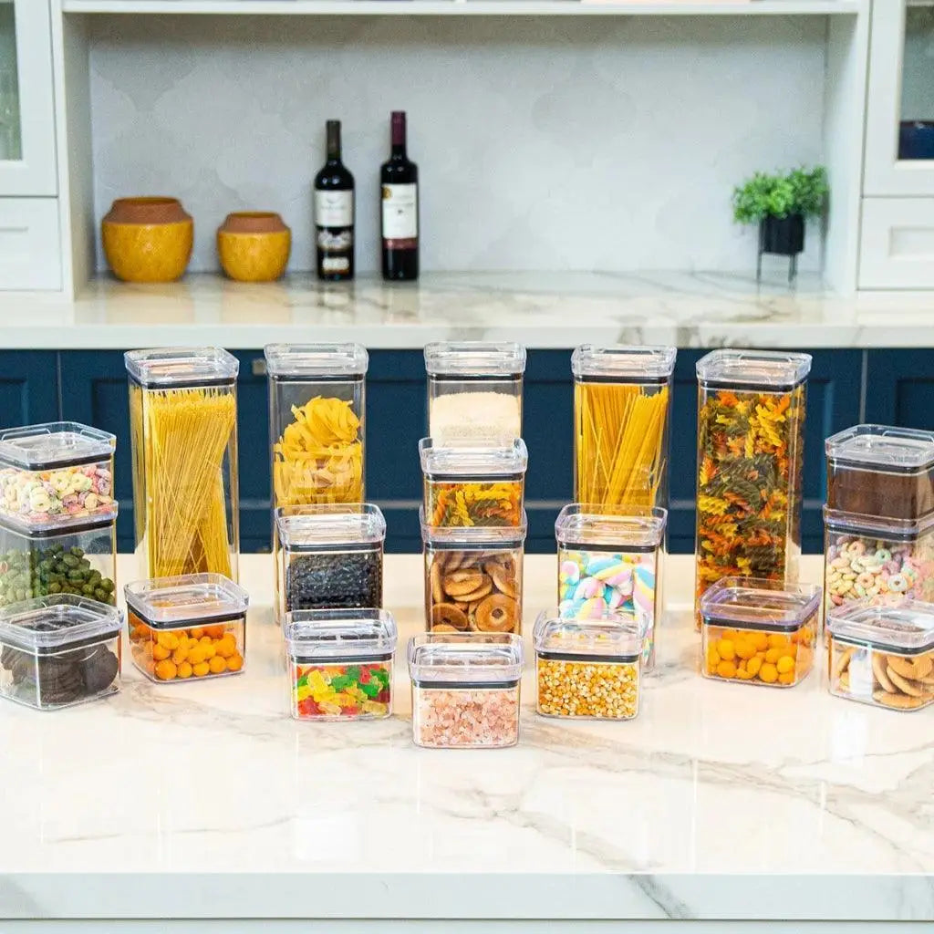 Potes Herméticos Empilháveis Ricaly | Kit 10 Peças Premium claro alimentos armazenamento Cozinha & Gastronomia Compre