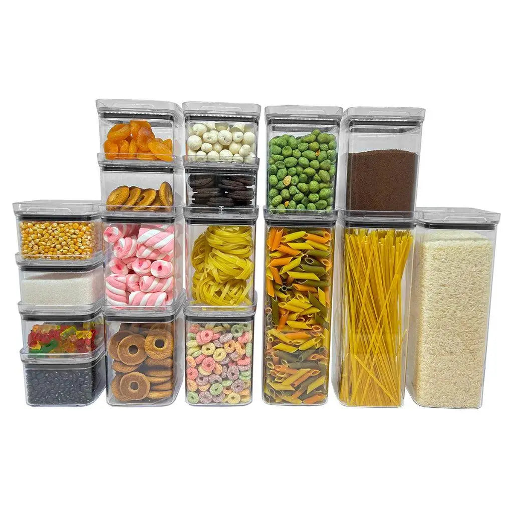 Potes Herméticos Empilháveis Ricaly | Kit 10 Peças Premium claro alimentos armazenamento Cozinha & Gastronomia Compre