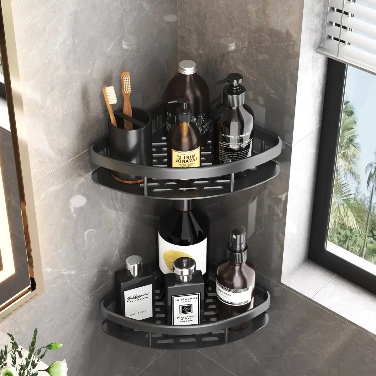 Prateleira Organizadora Minimalista - Ricaly Moderno de dois níveis canto ducha Banheiro Compre