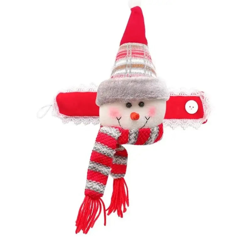 Ancestral capa de maçaneta de Natal com boneco de neve festivo para decorações de Natal