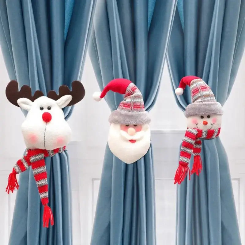 Prendedor cortina natalino vermelho elegante Modelo 02 Ricaly para decoração de Natal