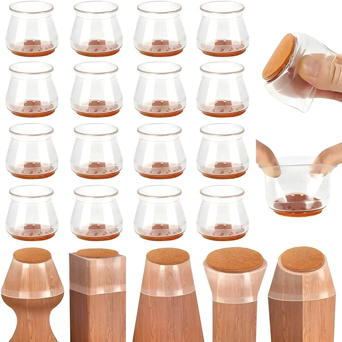 Proteção Elegante para Móveis - Ricaly transparente cadeira perna Mesa & Buffet Compre