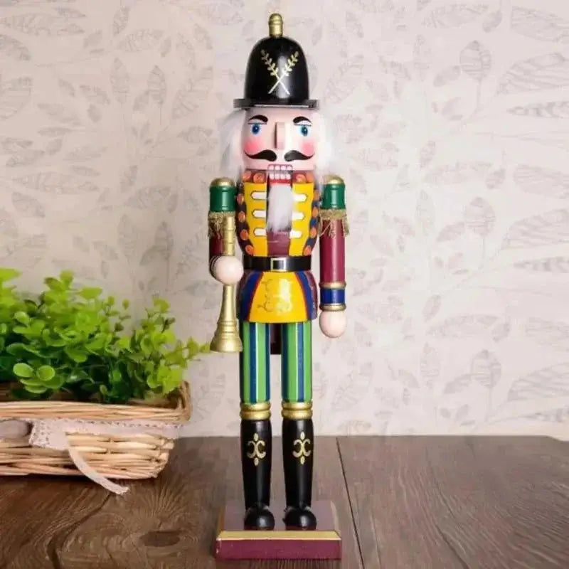 Figura de madeira colorida de soldado quebra-nozes de 30cm para decoração natalina Ricaly