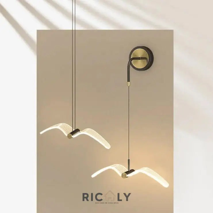 Ricaly: Arandela Pendete Minimalista 'Passáro' - Elegância e Inovação em Cada Detalhe - Iluminação