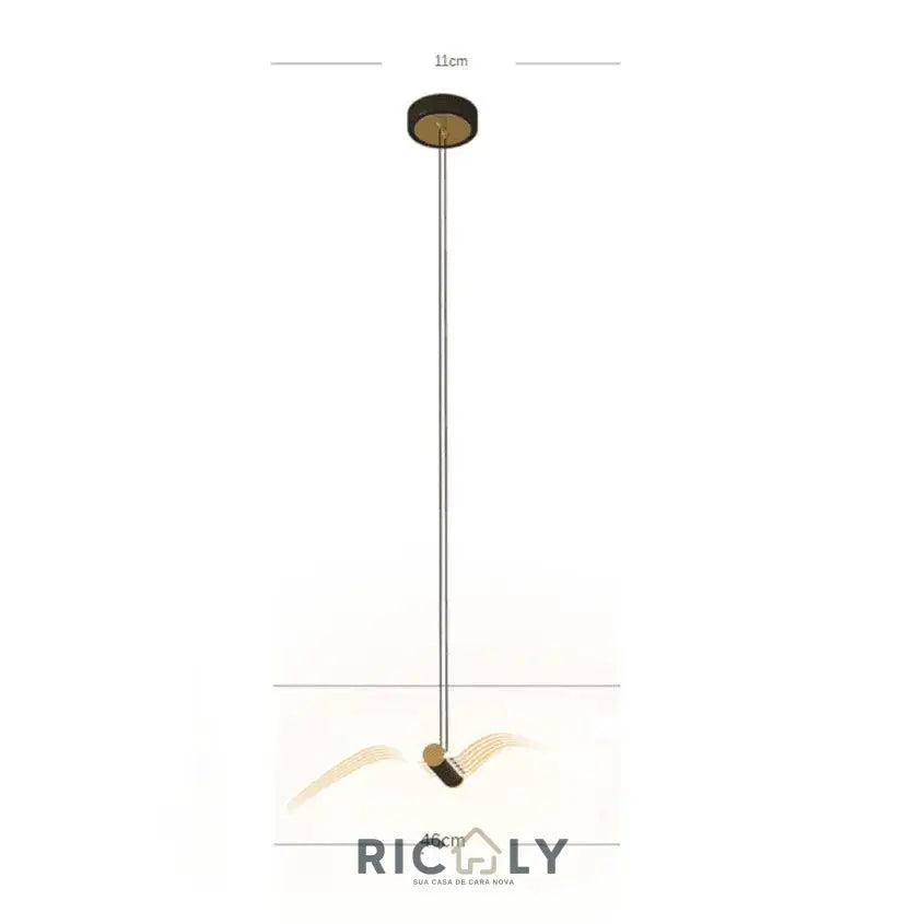 Ricaly: Arandela Pendete Minimalista 'Passáro' - Elegância e Inovação em Cada Detalhe - Iluminação