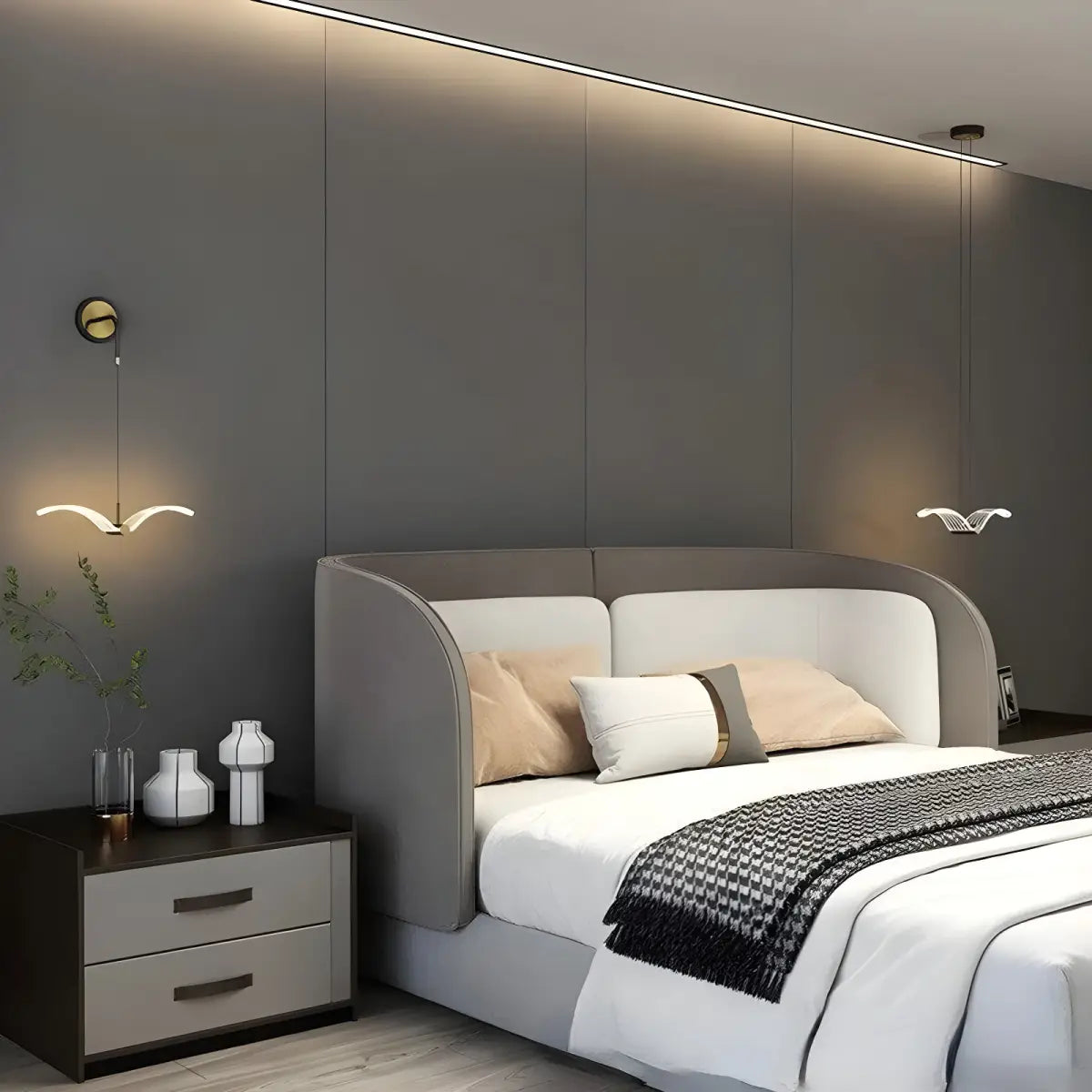 Arandela Minimalista Passáro Ricaly moderno quarto interior Iluminação Compre