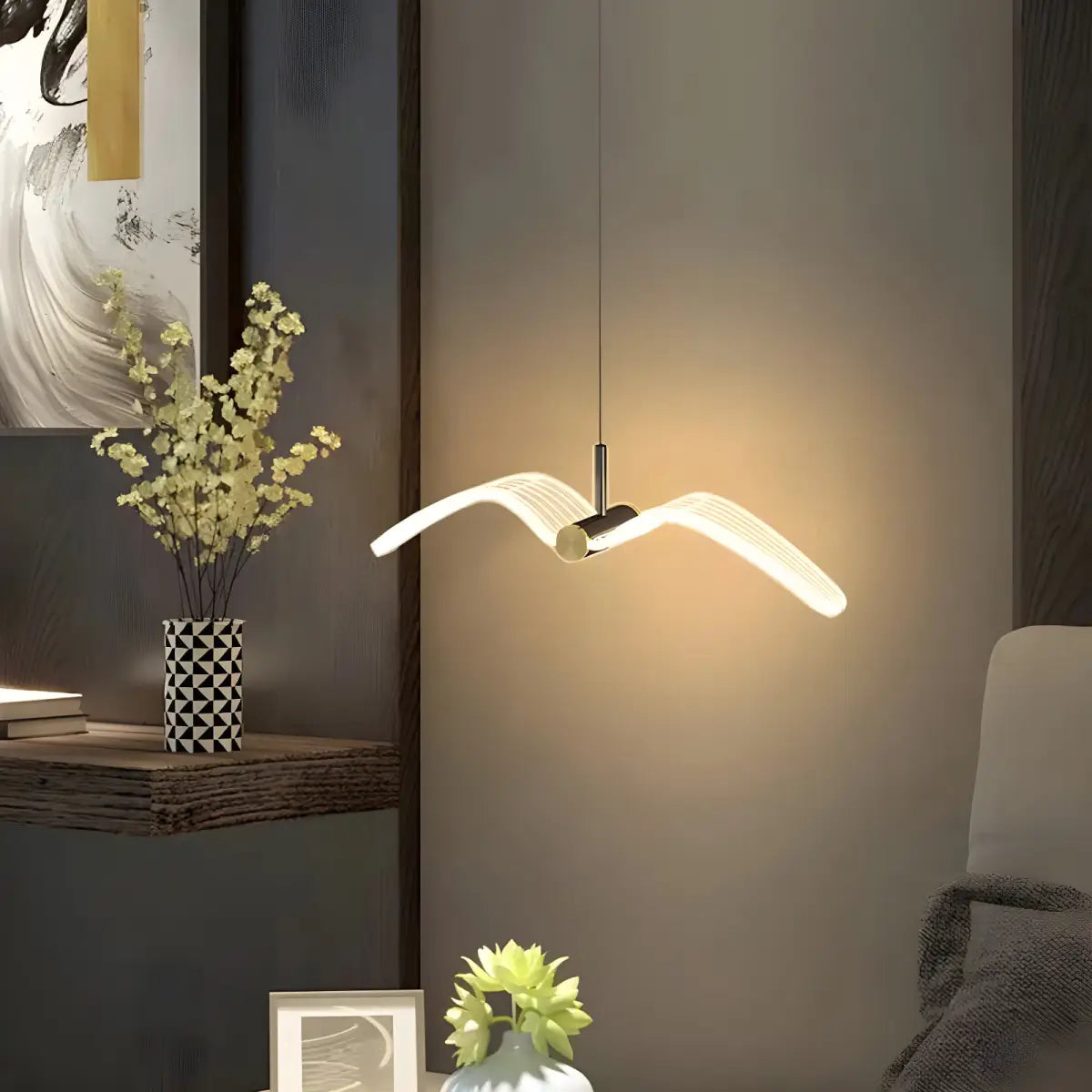 Arandela Minimalista Passáro Ricaly em forma de pássaro pingente luz Iluminação Compre