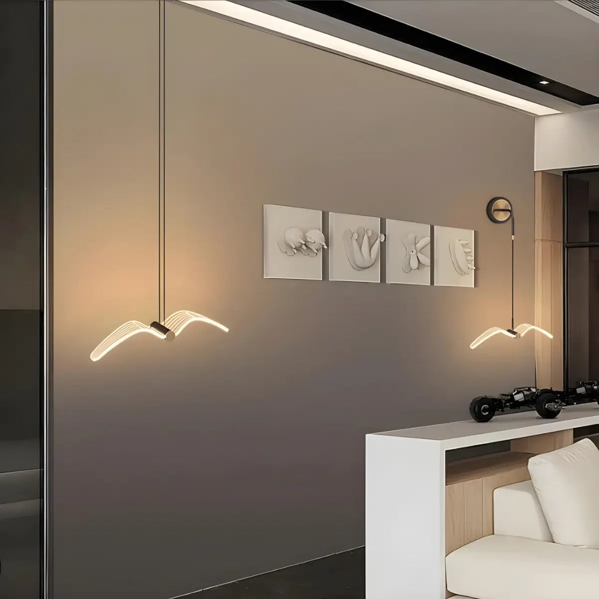 Arandela Minimalista Passáro Ricaly moderno em forma de pássaro pingente Iluminação Compre